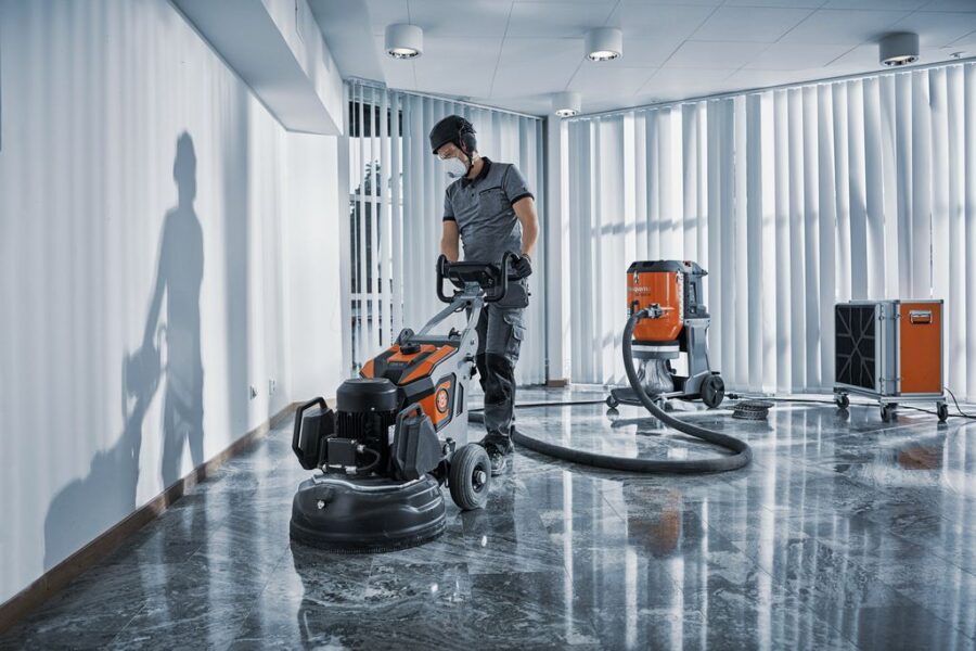 Handbetonschleifer mieten - 230V, 180 mm 2 515mm Schleifmaschine poliert Terrazzo