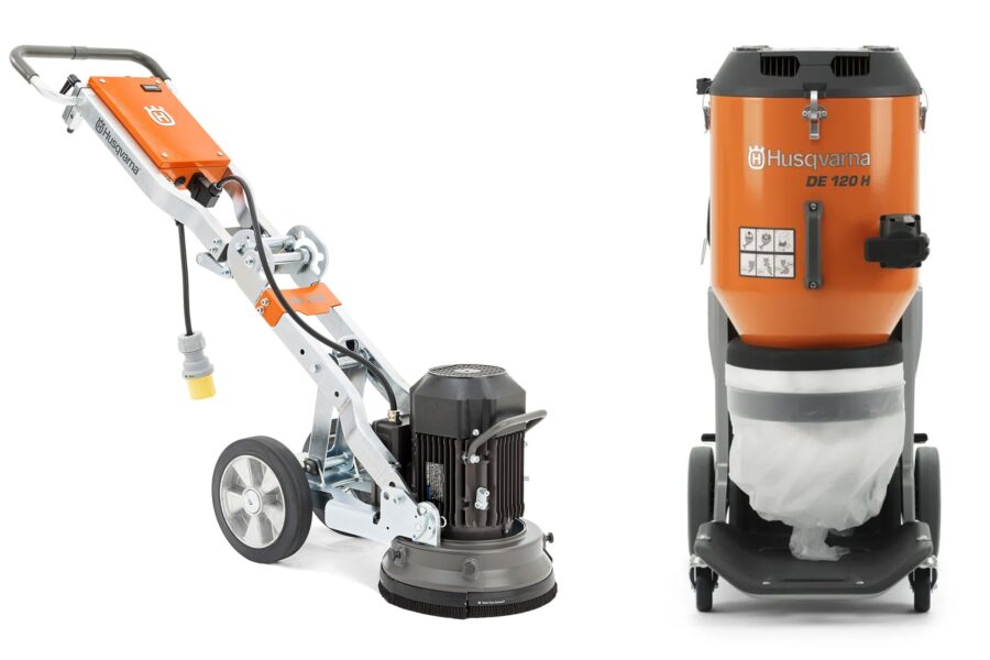 Mietgeräte für Bodensanierung mieten 9 Betonschleifer mit Absaugung mieten – 230V, 280 mm