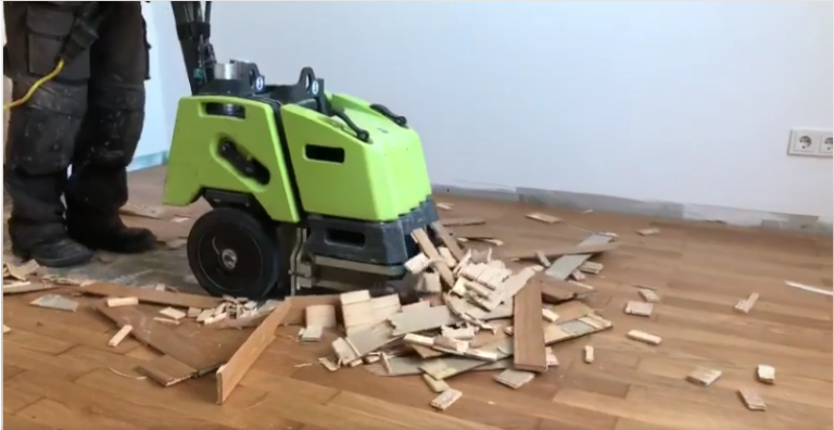 Video — Verklebtes Parkett entfernen mit dem Wolff BiTurbo